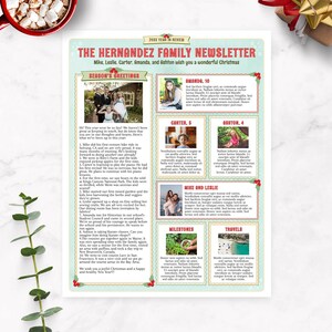 Fun Family Christmas Newsletter Template US LETTER, One Page, Editable Year In Review Letter, Colorful Happy Christmas Greetings B, Corjl