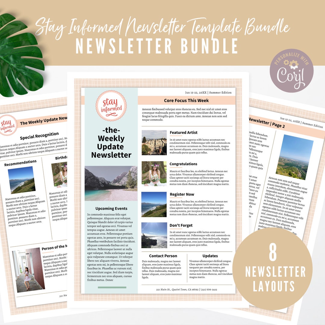 Newslettertemplate Bundle 12 Layouts for School, Office, Organization ...