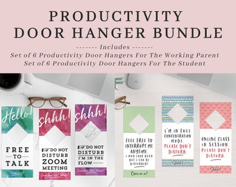 Printable Zoom Do Not Disturb Door Hangers BUNDLE - In a Meeting Signs for Dorm Room, Home, or Office (PDF)