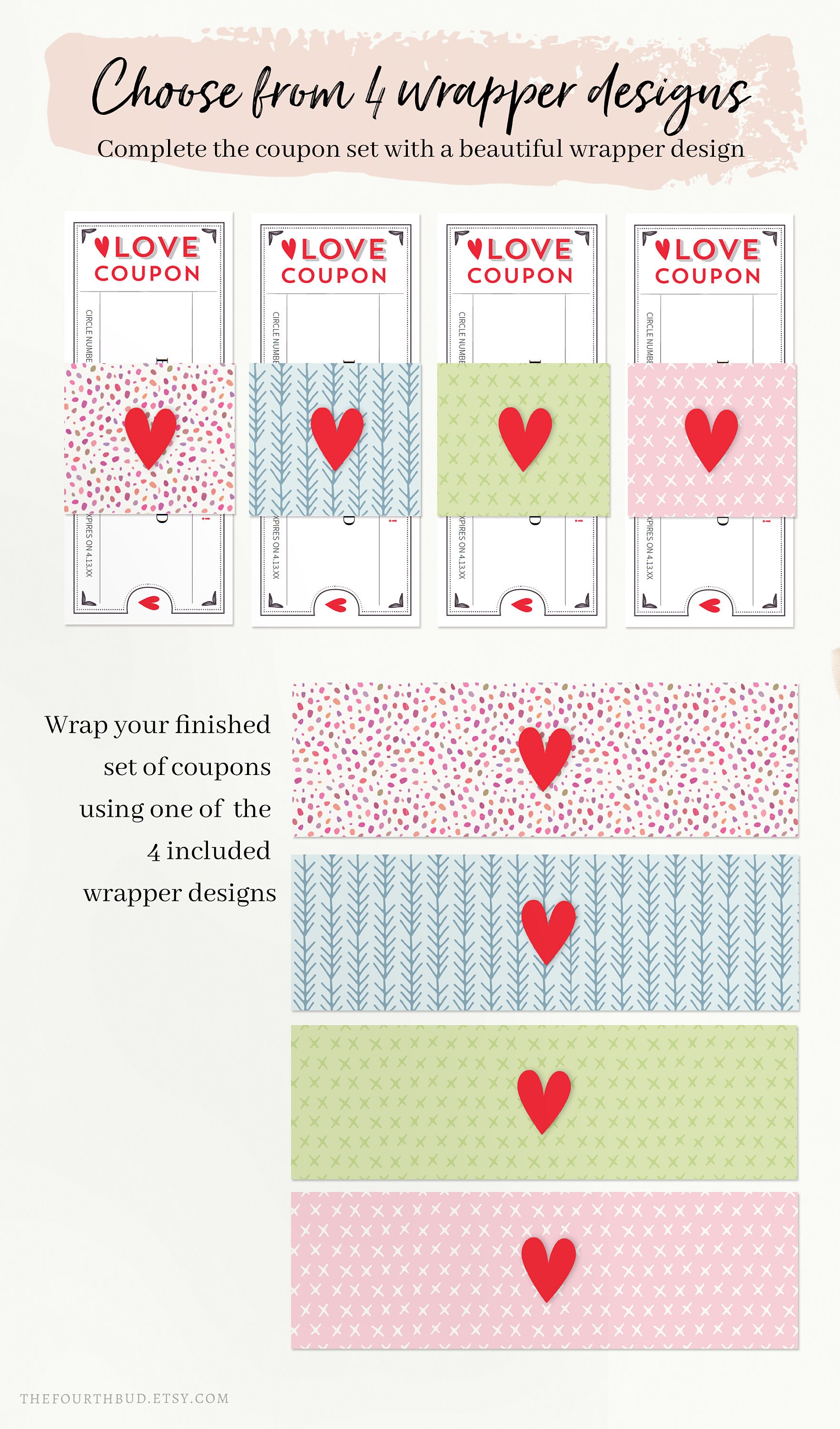 Love Coupons Template for an Anniversary or Birthday / DIY Printable ...