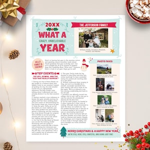 Editable Fun Family Christmas Newsletter Template US LETTER, One Page, Editable Christmas Letter Year In Review, What A Crazy Year D, CORJL