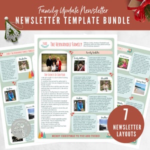 Family Christmas Newsletter Template Bundle With 7 Layouts / Editable Year In Review Family Newsletter Template / Family Update /DIY / CORJL
