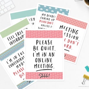 Set of 6 Do Not Disturb Signs for Students, Dorm Rooms, Work At Home and Office Signs Printables / US Letter / Fun Productivity Signs