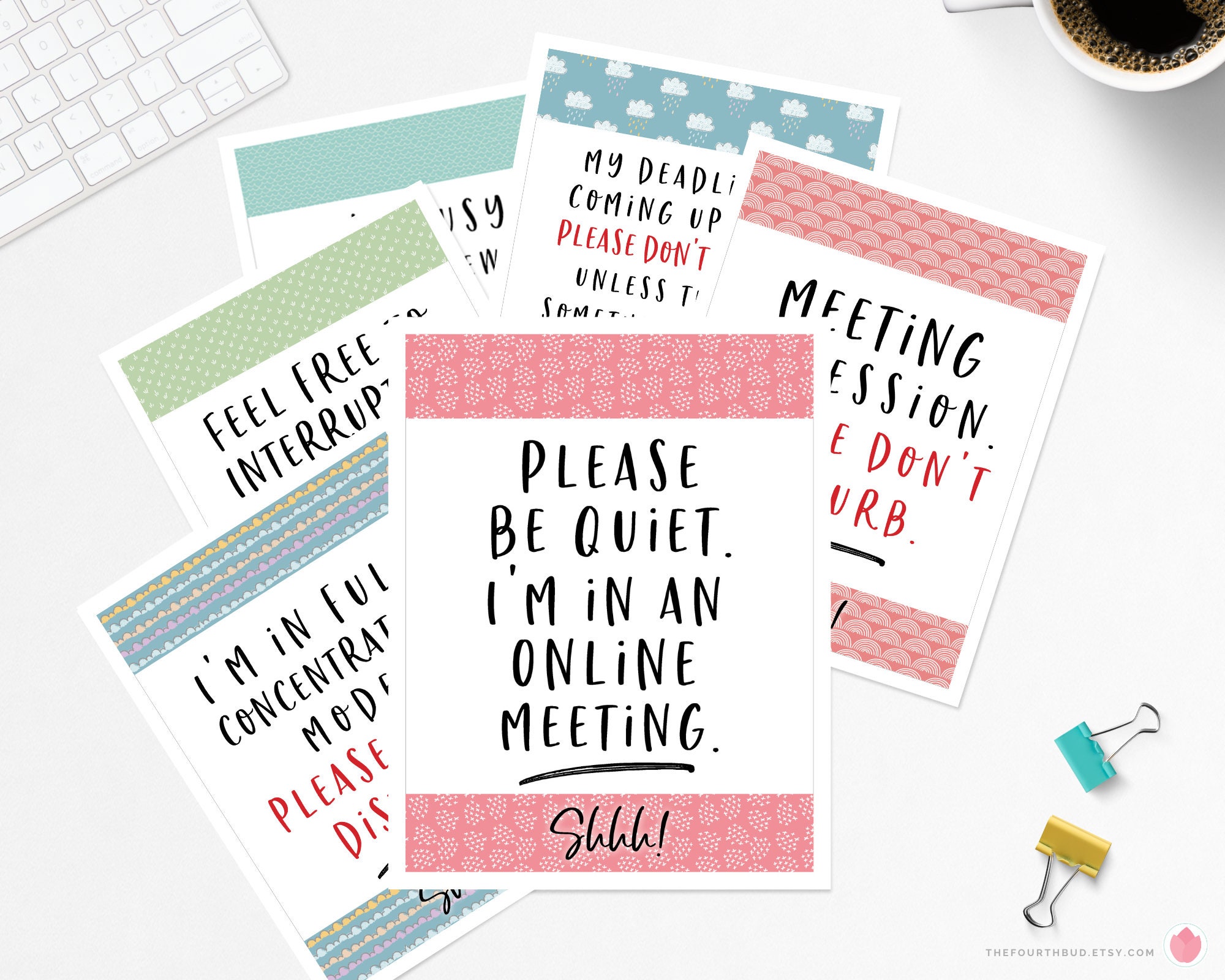 Set of 6 Do Not Disturb Signs for Students, Dorm Rooms, Work At Home and Office Signs Printables / US Letter / Fun Productivity Signs