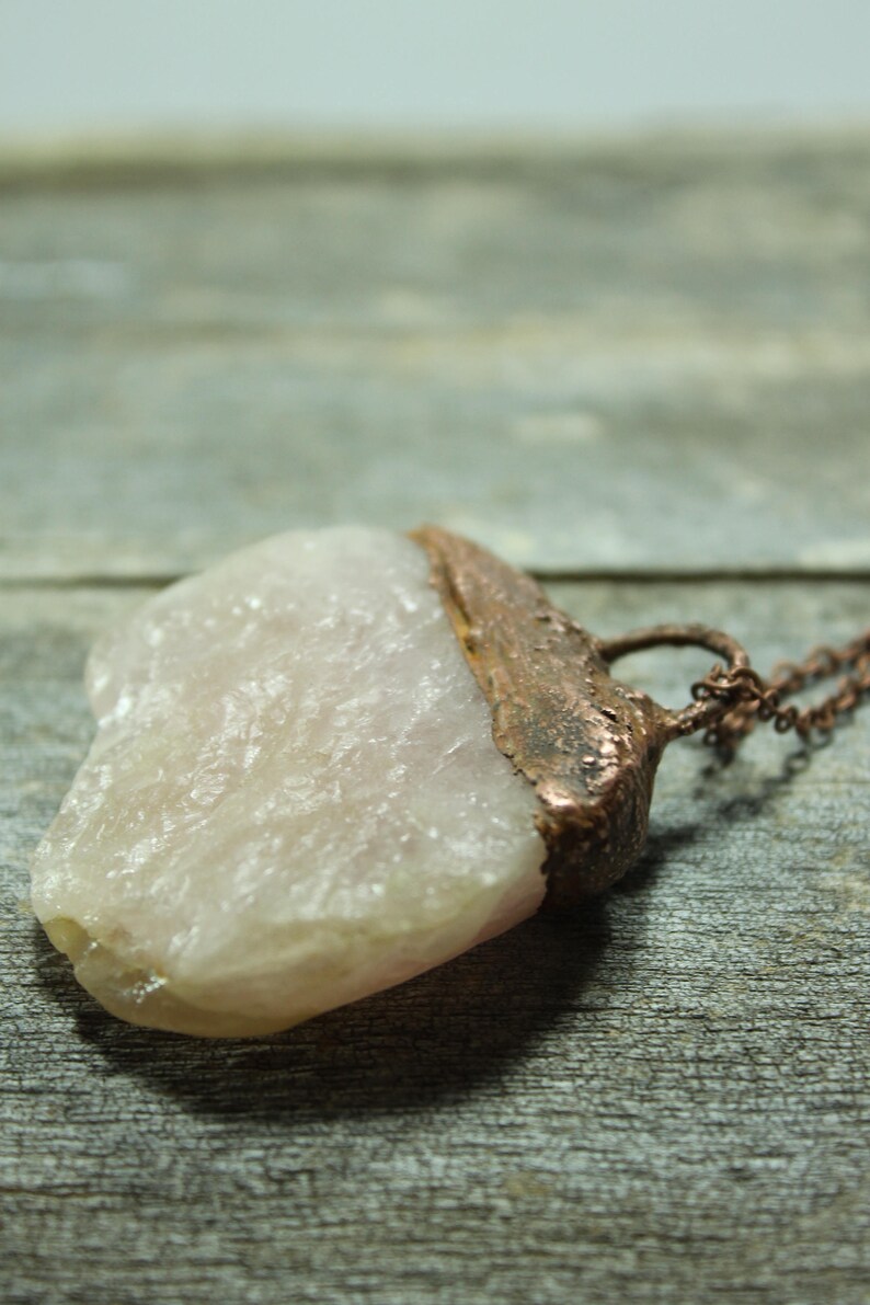 Healing Rose Quartz Pendant Size 53mmx60mmx12mm Large Rose Quartz Pendant Pendant Necklace