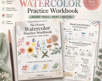 Botanical Watercolor Workbook: Traceable Flower and Leaf Painting Practice