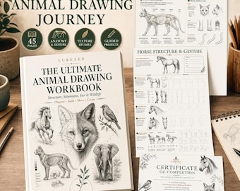 Ultimate Animal Drawing Workbook, Wildlife Sketching Lessons, Fur & Anatomy Practice (PDF)