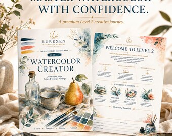 Watercolor Academy Level 2 Workbook: Intermediate Techniques and Guided Projects