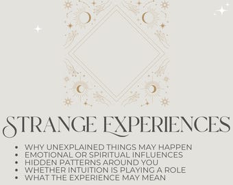 Lectura de Tarot sobre Experiencias Extrañas / ¿Por qué suceden cosas inexplicables a tu alrededor?