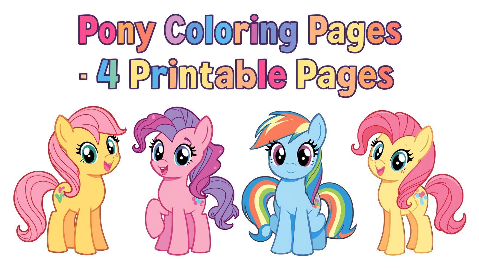 Colouring Ponies Learning Pony Coloring Pages for Kids – Printable Horse Activity Sheets (digital ...