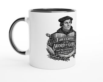 Martin Luther "I am Captive"- White 11oz Ceramic Mug with Color Inside