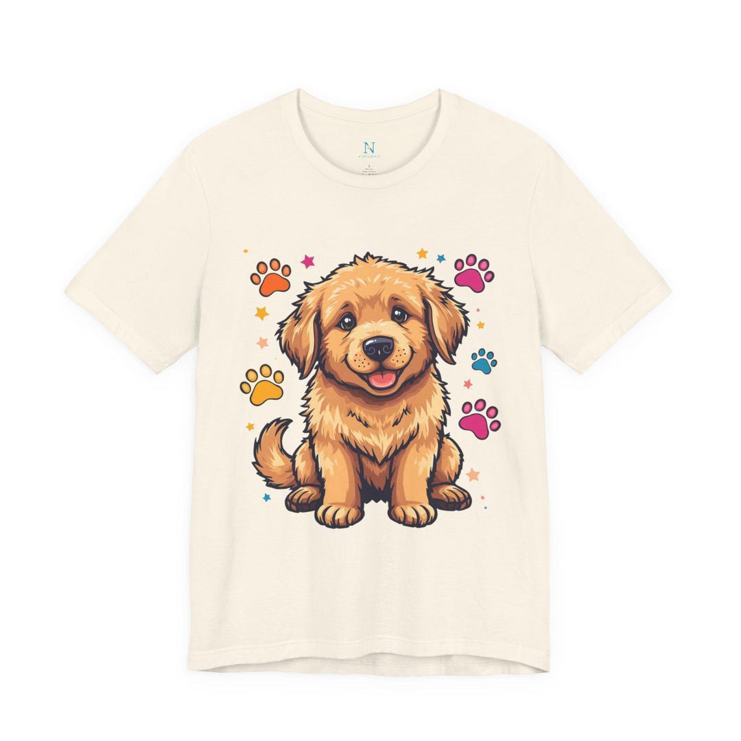 Golden Retriever Puppy Shirt, Cute Cartoon Dog Tee, Golden Retriever ...