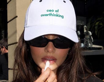 CEO of Overthinking Hat, Funny Embroidered Baseball Cap, Overthinker Gift, Trendy Dad Hat, Women’s Statement Hat, Gift for Her