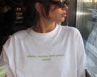 Koszulka Pilates Matcha, Koszulka z grafiką Comfort Colors, Koszulka Pilates Girl, Prezent dla Miłośniczki Matcha, Koszulka Wellness, Modna Koszulka do Ćwiczeń