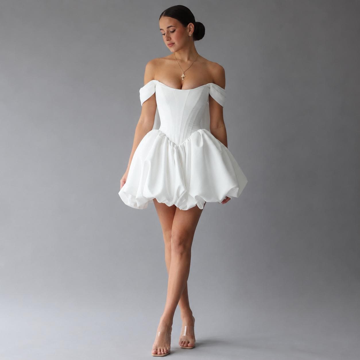 short beach wedding dresses uk Dreamyannie Women Strapless Short Beach Wedding Dress Pearl Bodycon Bridal  Dress  Dreamyannie UK