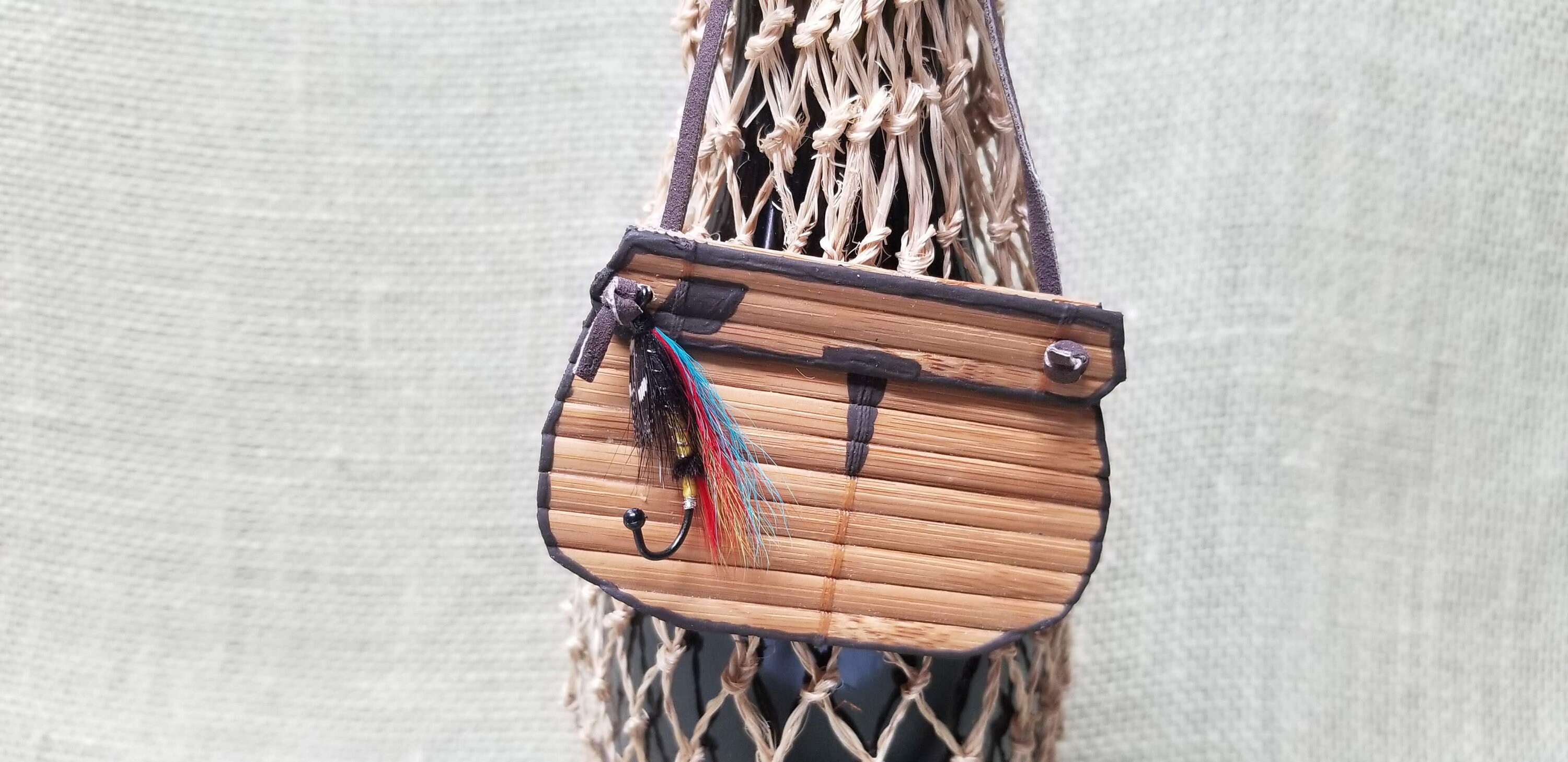 Fishing Net Gift Wine Bag Fly and Creel