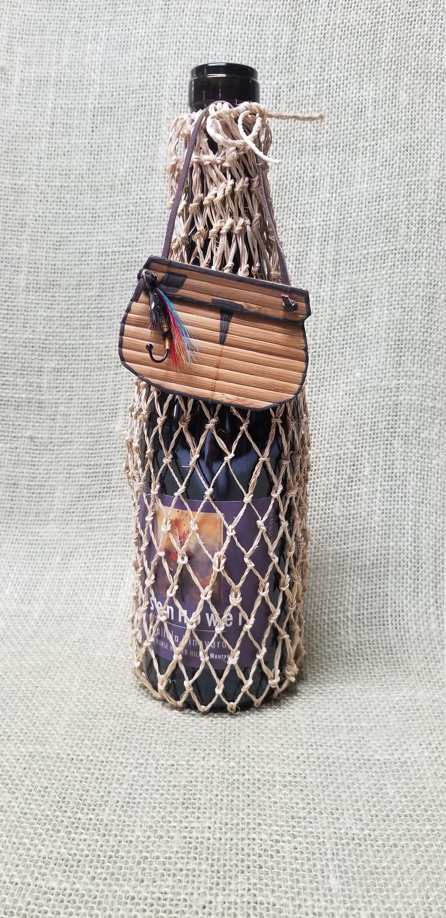 Fishing Net Gift Wine Bag Fly and Creel