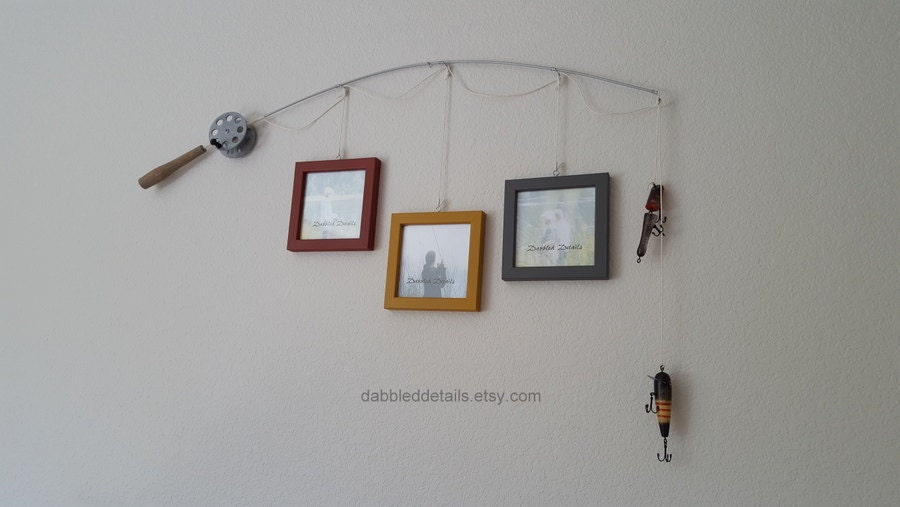Fishing Pole Picture Frame Silver Or Brown 3 5 In X Dabbleddetails