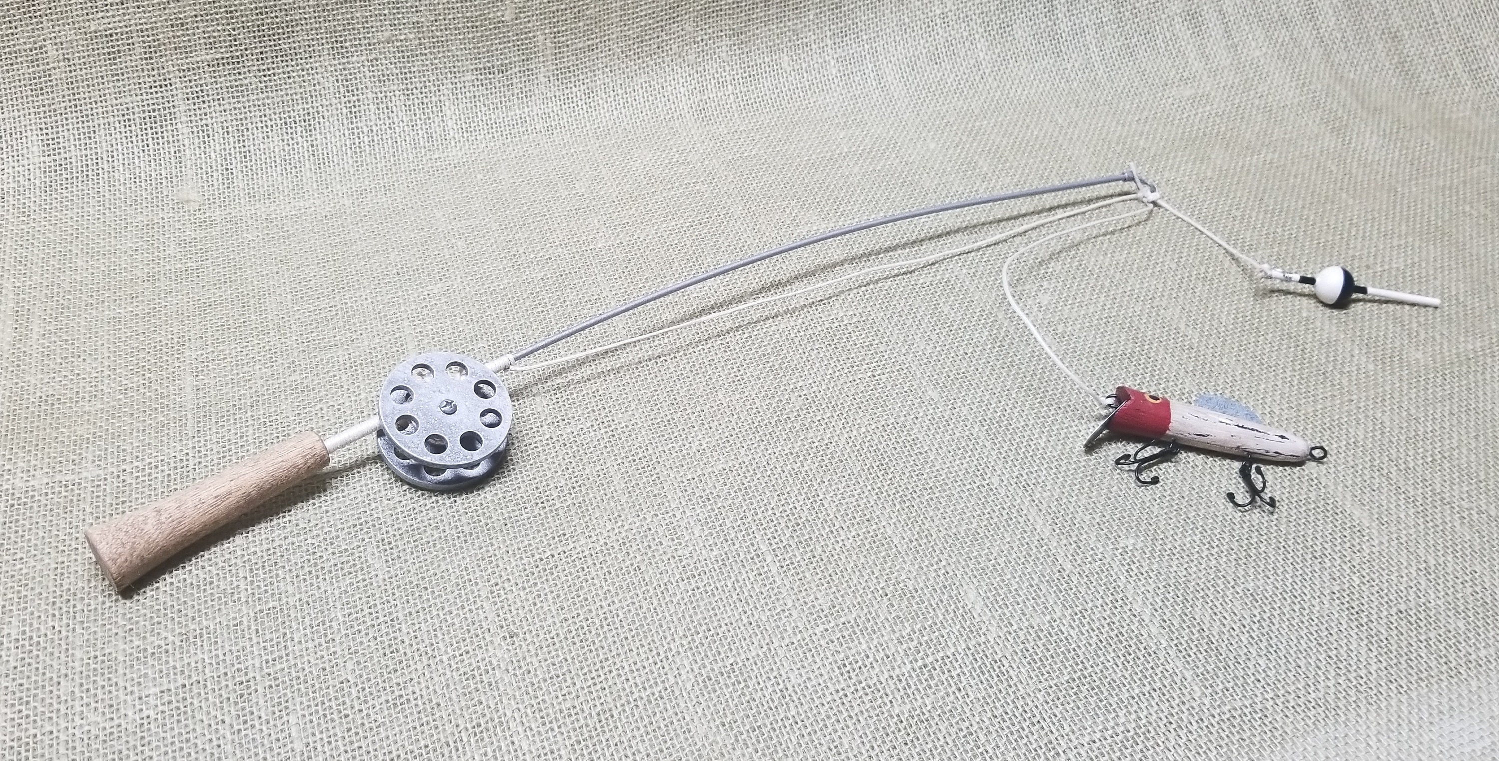 Fishing Pole Decor Silver Pole and Reel Bobber and Lure Etsy