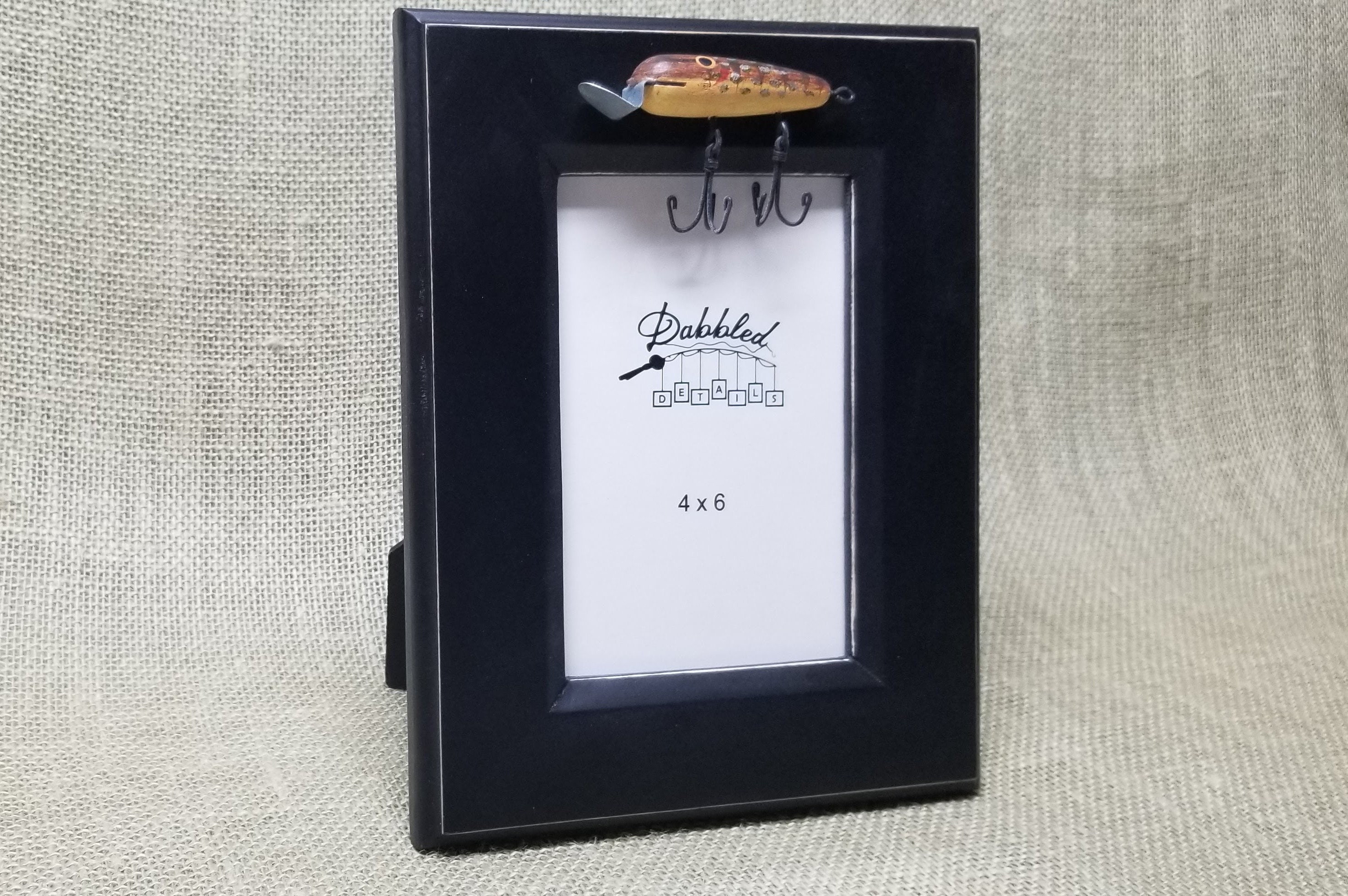 Fishing Picture Frame Black Flat with Beveled Edges 4 x 6 Fishing