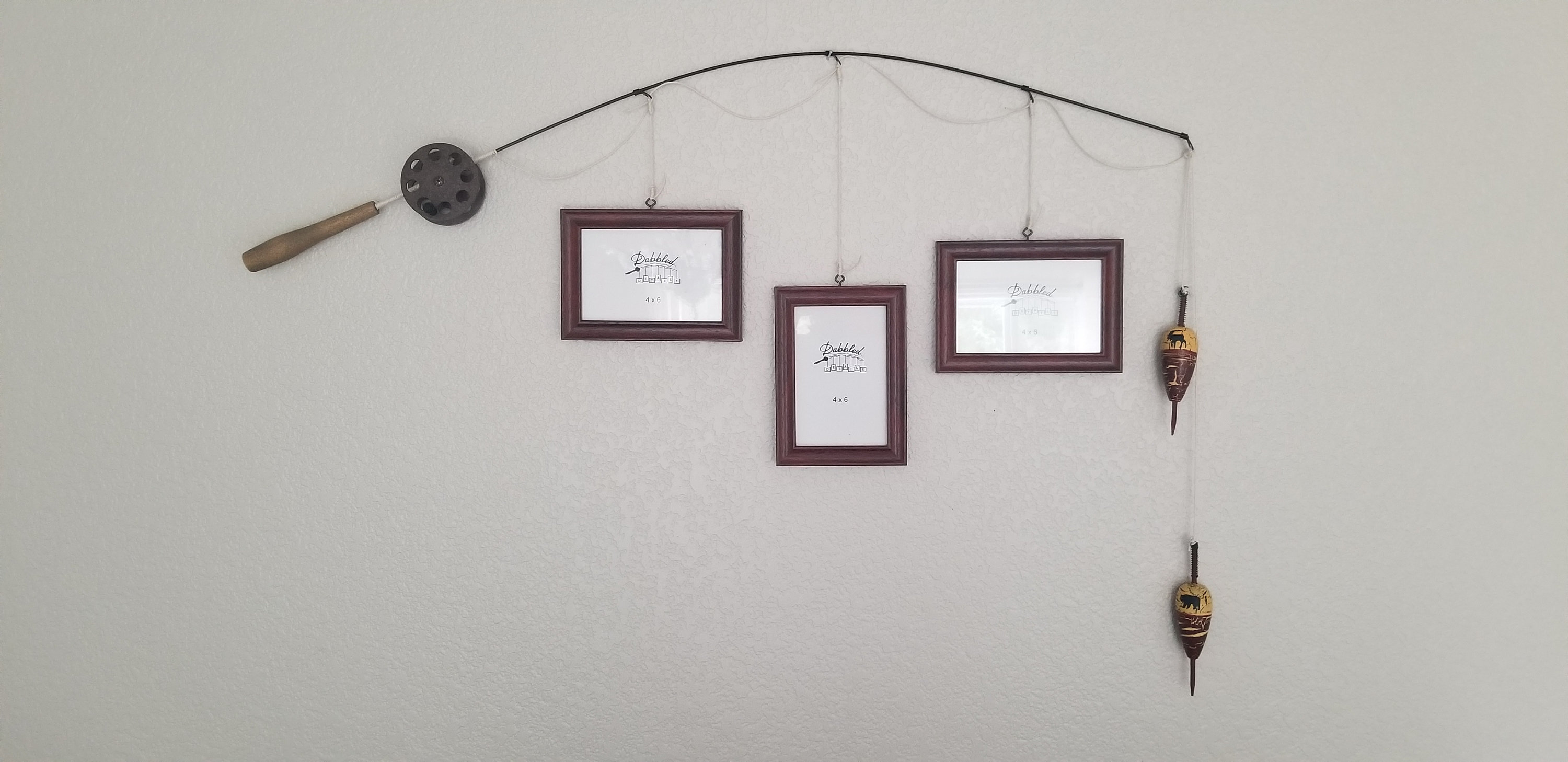 Fishing Pole Picture Frame Silver Or Brown Pole 3 4 In X 6 In