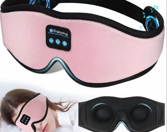 Wireless Bluetooth Sleep Mask Headphones, 3D Soft Sleeping Eye Mask with Music, Travel Sleep Mask for Meditation, Relaxation & Side Sleepers