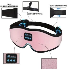 May include: A pink and black sleep mask with the text "Enjoying" and control buttons. The mask has a soft, skin-friendly material and is designed for zero eye pressure. The adjustable strap is super durable.