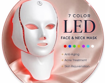 7 Color LED Face & Neck Mask | Anti-Aging, Acne Treatment, Skin Rejuvenation Home Spa
