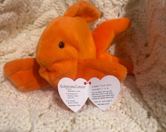 Vintage Ty Beanie Baby – Goldie November 14, 1994 – Excellent Condition – Tag Errors - Perfect for Reptile Enclosures