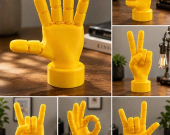 3Dプリント製関節可動式ハンドモデル｜ポーズ可能なアーティスト用参考ツール、デスク装飾、フィジェットトイ