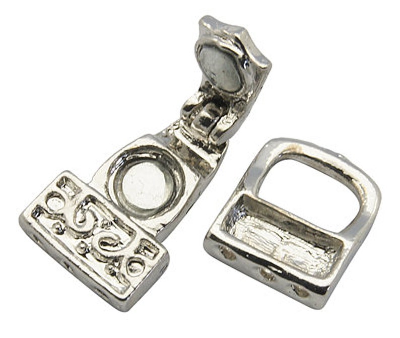 Antique Silver Fold over Clasp 2 pack W0078 Etsy