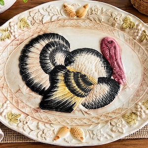 Bandeja para servir pavo estilo mayólica de mediados de siglo, estilo vintage – Caldor Inc. Japón
