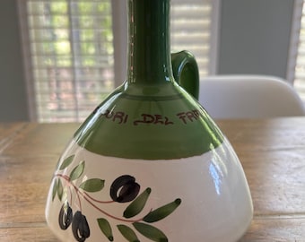 Tradycyjny włoski korek do słoika z oliwą z oliwek w kształcie anfory, ręcznie malowany, ceramiczny, Benegiamo