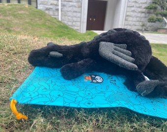 Peluche Jellycat dragon noir | Dragon volant mignon et doux | Cadeau apaisant 50 cm/70 cm