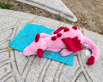 Peluche dragon coeur Jellycat | Dragon volant mignon et doux | Cadeau apaisant de 50 cm