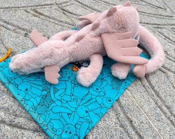 Peluche dragon rose Jellycat | Dragon volant mignon et doux | Cadeau apaisant de 50 cm