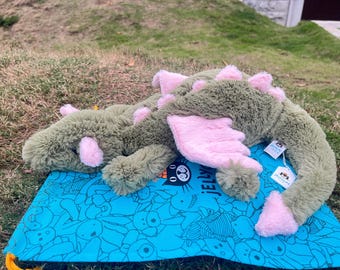 Peluche dragon matcha Jellycat | Dragon volant mignon et doux | Cadeau apaisant 50 cm/70 cm