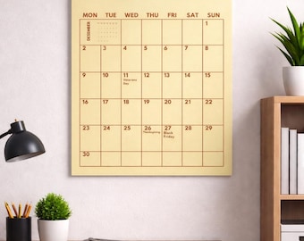 2026, 2027 Retro Color Block Wall Calendar, Colorful Monthly Planner, Minimalist Modern Calendar, Large Writing Space, Home Office Organizer