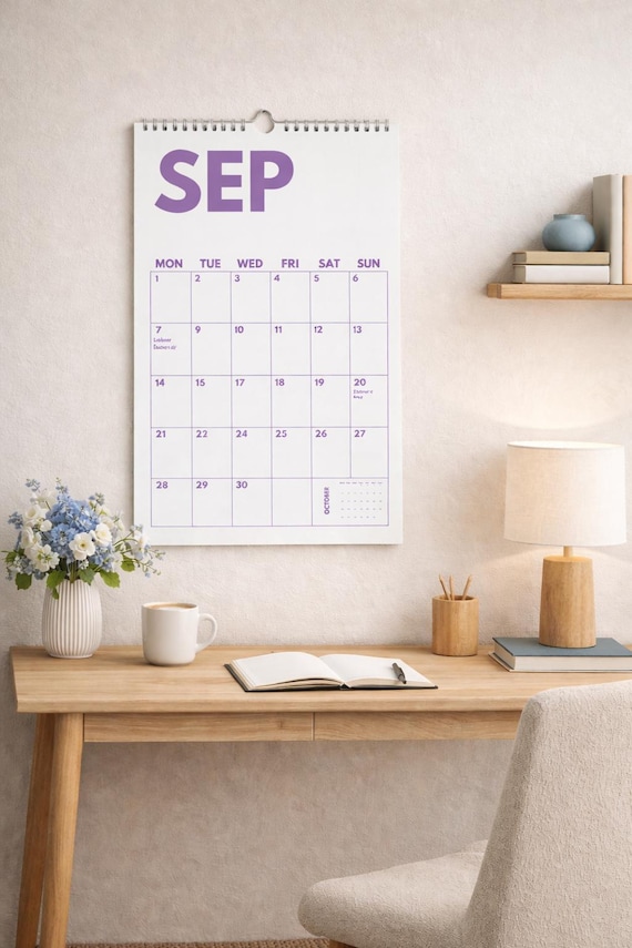 2026 2027 Large Wall Calendar, Minimal Color Block Monthly Planner, Modern Aesthetic Calendar, Big Grid Organizer, Home Office Wall Planner