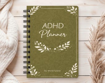 ADHD Daily Planner green A5 Spiral Productivity Planner for Neurodivergent Adults Focus Organizer To Do List Brain Dump Minimalist Layout