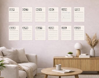 2026-2027 Academic Year Wall Calendar, September Start, Large Monthly Planner, Big Writing Space, Color Block Minimalist, Choose Color