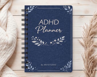 ADHD Daily Planner blue A5 Spiral Productivity Planner for Neurodivergent Adults Focus Organizer To Do List Brain Dump Minimalist Layout