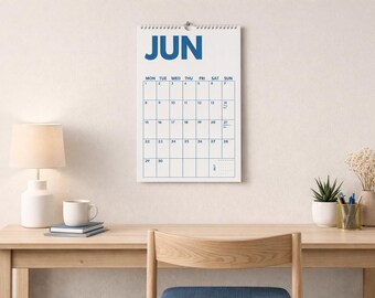 2026 Large Wall Calendar, Minimal Color Block Monthly Planner, Modern Aesthetic Calendar, Big Grid Organizer, Home Office Wall Planner