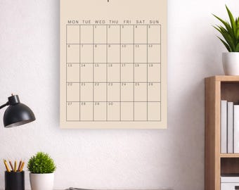 Minimalist 2026 2027 Wall Calendar, Retro Color Block Large Monthly Planner,Family Organizer Personalized, Custom Start Month