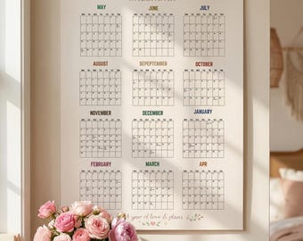 2026–2027 Wall Calendar for Mom, Mother’s Day Gift, Large Monthly Planner, Aesthetic Minimalist Calendar, Big Writing Space Organizer
