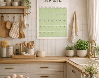 2026 Large Vertical Wall Calendar, Classic Minimalist Hanging Calendar with Hook, Modern Home Office Planner, Aesthetic Wall Organizer