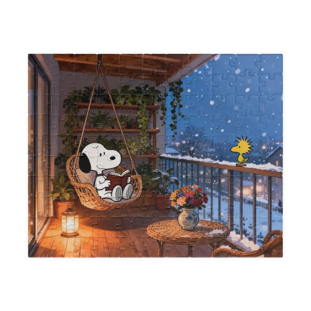 Snoopy and Woodstock Cozy Winter Night Puzzle - Etsy