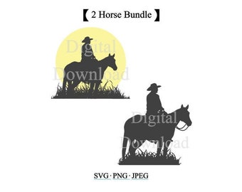 Horse and Rider Image Bundle SVG, Horse and Rider Svg Silhouette File Bundle, Horse and Rider Cut File Cricut, Horse Rider Clip Art Png Jpeg