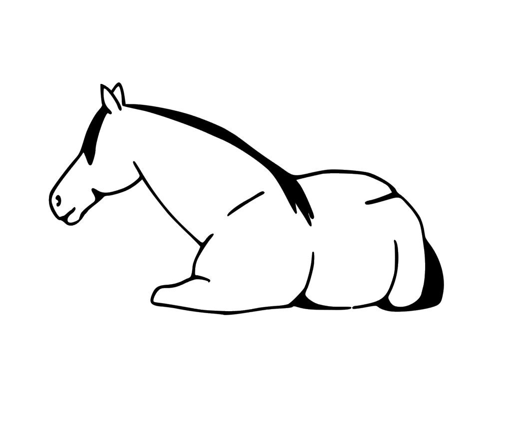 Horse Laying Down SVG Horse Relaxing Cut File Silhouette Etsy
