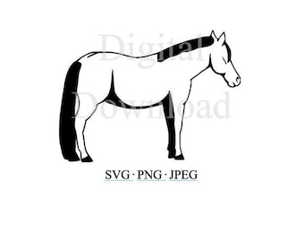 Horse SVG, Horse Silhouette, Horse Cut File Cricut, Resting Horse PNG, Horse Standing JPEG, Horse Image File, Horse Outline, Horse Clip Art